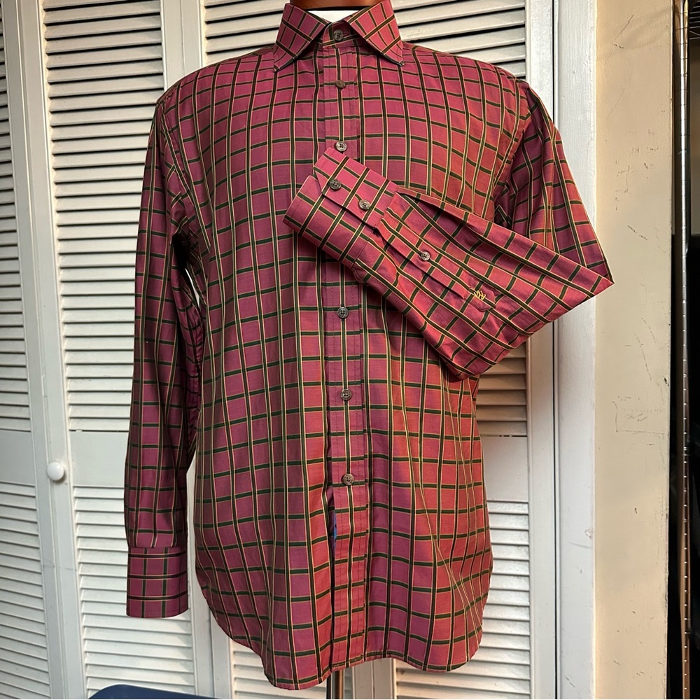 ROBERT GRAHAM Size LARGE Long Sleeve FLIP CUFF